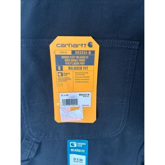 Carhartt 21' Double Knee Denim Pants Black Relaxed Fit Size 31x30 nwt - Picture 4 of 6